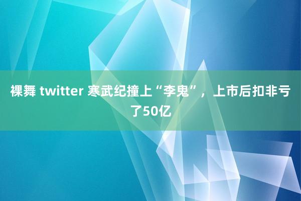 裸舞 twitter 寒武纪撞上“李鬼”，上市后扣非亏了50亿