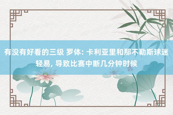 有没有好看的三级 罗体: 卡利亚里和那不勒斯球迷轻易, 导致比赛中断几分钟时候