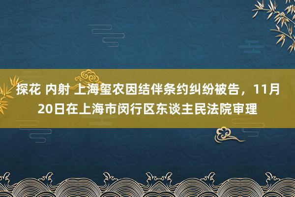 探花 内射 上海玺农因结伴条约纠纷被告，11月20日在上海市闵行区东谈主民法院审理