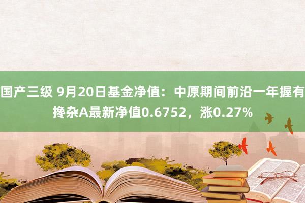 国产三级 9月20日基金净值：中原期间前沿一年握有搀杂A最新净值0.6752，涨0.27%