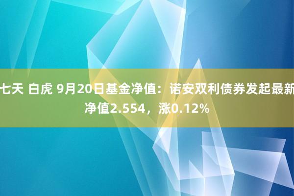 七天 白虎 9月20日基金净值：诺安双利债券发起最新净值2.554，涨0.12%