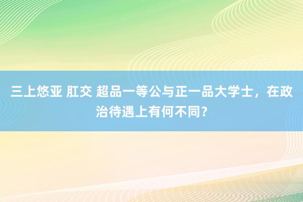 三上悠亚 肛交 超品一等公与正一品大学士，在政治待遇上有何不同？