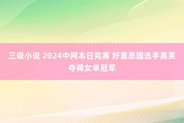 三级小说 2024中网本日完赛 好意思国选手高芙夺得女单冠军