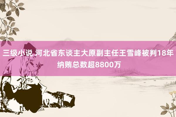 三级小说 河北省东谈主大原副主任王雪峰被判18年 纳贿总数超8800万