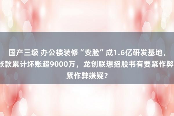 国产三级 办公楼装修“变脸”成1.6亿研发基地，应收账款累计坏账超9000万，龙创联想招股书有要紧作弊嫌疑？