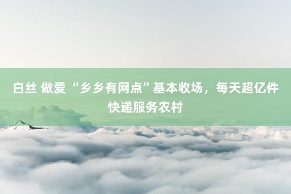 白丝 做爱 “乡乡有网点”基本收场，每天超亿件快递服务农村