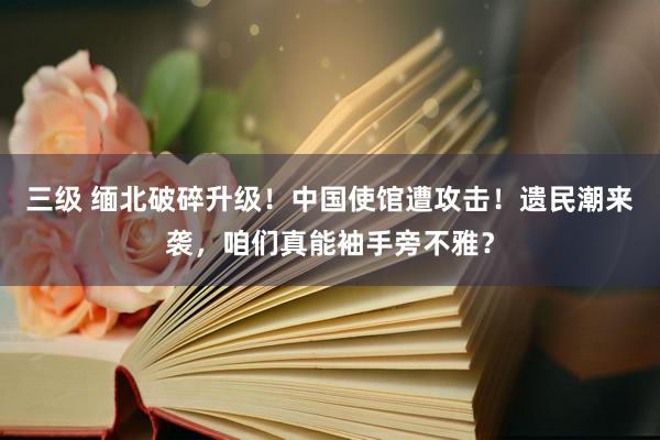 三级 缅北破碎升级！中国使馆遭攻击！遗民潮来袭，咱们真能袖手旁不雅？