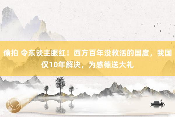 偷拍 令东谈主眼红！西方百年没救活的国度，我国仅10年解决，为感德送大礼