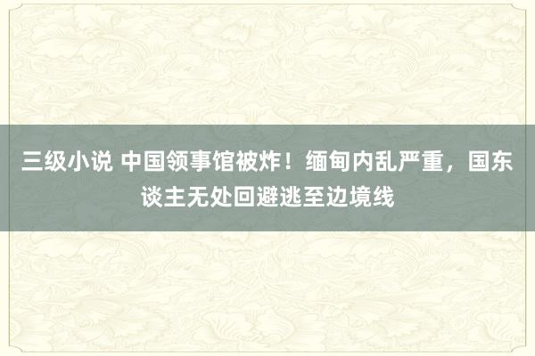 三级小说 中国领事馆被炸！缅甸内乱严重，国东谈主无处回避逃至边境线