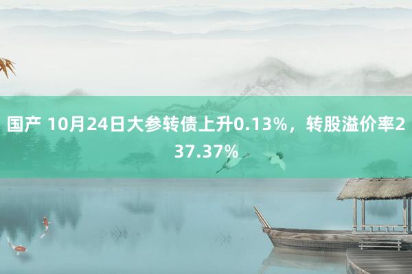 国产 10月24日大参转债上升0.13%，转股溢价率237.37%