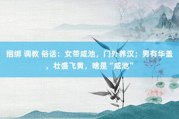 捆绑 调教 俗话：女带咸池，门外养汉；男有华盖，壮盛飞黄，啥是“咸池”