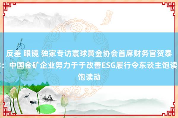 反差 眼镜 独家专访寰球黄金协会首席财务官贺泰睿：中国金矿企业努力于于改善ESG履行令东谈主饱读动