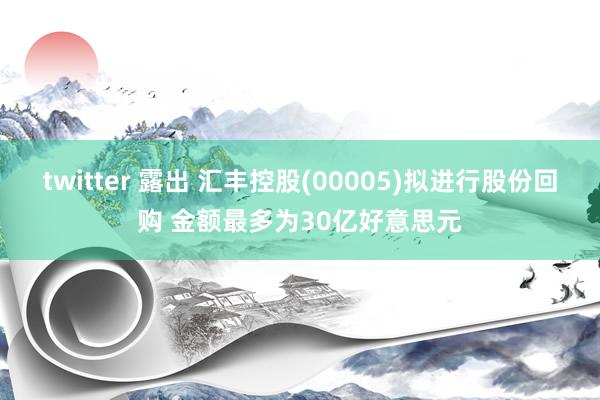 twitter 露出 汇丰控股(00005)拟进行股份回购 金额最多为30亿好意思元