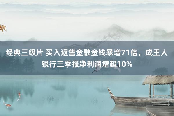 经典三级片 买入返售金融金钱暴增71倍，成王人银行三季报净利润增超10%