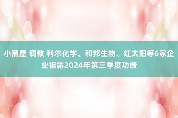 小黑屋 调教 利尔化学、和邦生物、红太阳等6家企业袒露2024年第三季度功绩