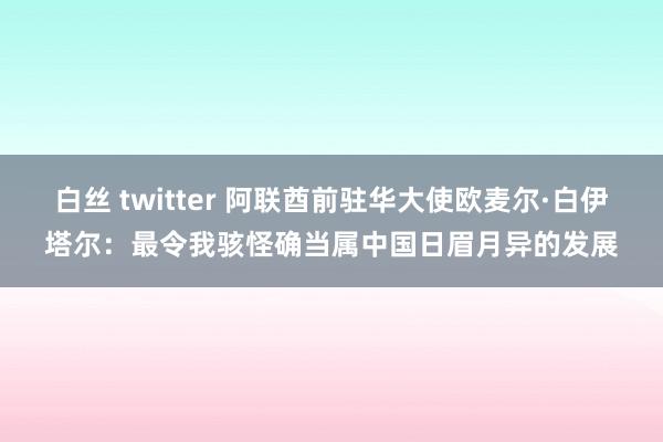 白丝 twitter 阿联酋前驻华大使欧麦尔·白伊塔尔：最令我骇怪确当属中国日眉月异的发展