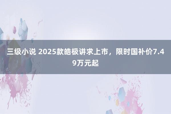 三级小说 2025款皓极讲求上市，限时国补价7.49万元起