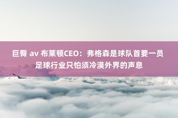 巨臀 av 布莱顿CEO：弗格森是球队首要一员 足球行业只怕须冷漠外界的声息