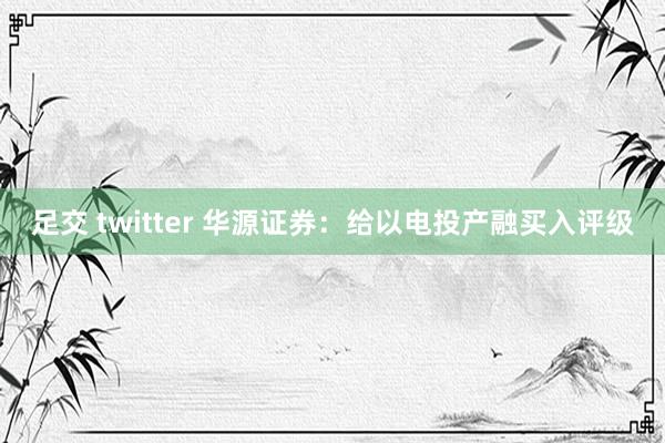 足交 twitter 华源证券：给以电投产融买入评级