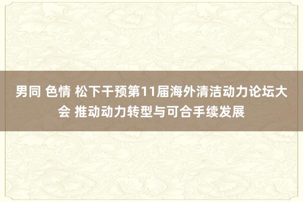 男同 色情 松下干预第11届海外清洁动力论坛大会 推动动力转型与可合手续发展