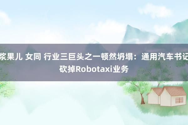 浆果儿 女同 行业三巨头之一顿然坍塌：通用汽车书记砍掉Robotaxi业务