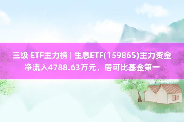 三级 ETF主力榜 | 生息ETF(159865)主力资金净流入4788.63万元，居可比基金第一