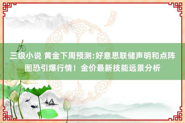 三级小说 黄金下周预测:好意思联储声明和点阵图恐引爆行情！金价最新技能远景分析