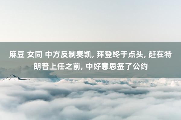 麻豆 女同 中方反制奏凯， 拜登终于点头， 赶在特朗普上任之前， 中好意思签了公约