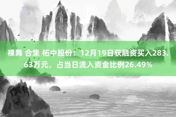 裸舞 合集 柘中股份：12月19日获融资买入283.63万元，占当日流入资金比例26.49%