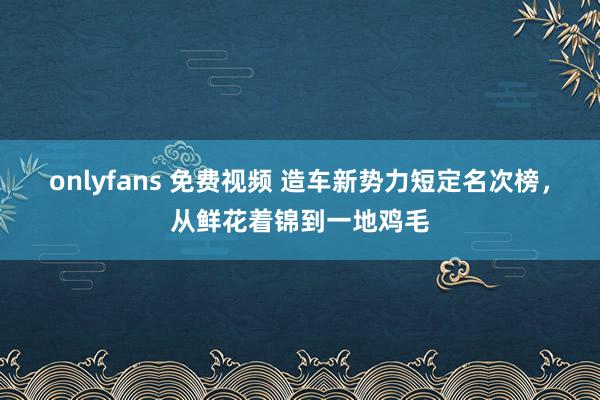 onlyfans 免费视频 造车新势力短定名次榜，从鲜花着锦到一地鸡毛