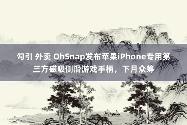 勾引 外卖 OhSnap发布苹果iPhone专用第三方磁吸侧滑游戏手柄，下月众筹