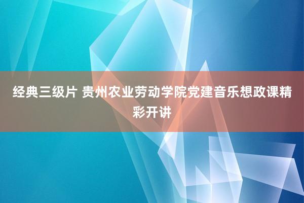 经典三级片 贵州农业劳动学院党建音乐想政课精彩开讲