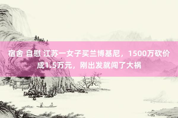 宿舍 自慰 江苏一女子买兰博基尼，1500万砍价成1.5万元，刚出发就闯了大祸