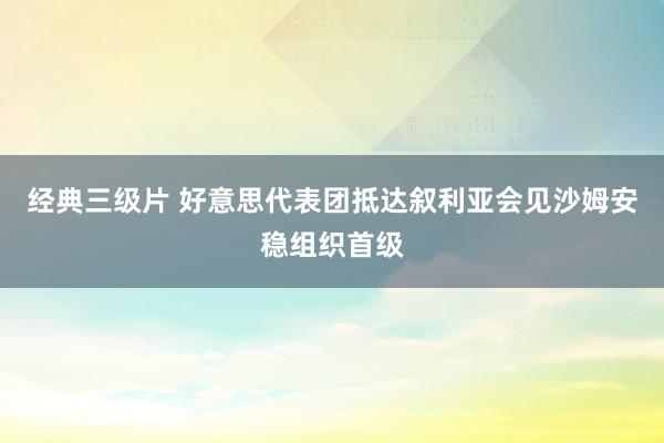 经典三级片 好意思代表团抵达叙利亚会见沙姆安稳组织首级