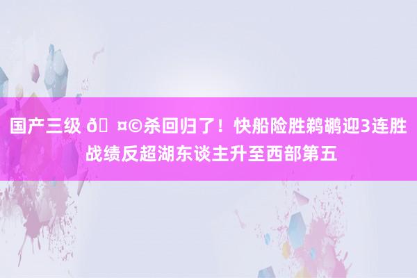 国产三级 🤩杀回归了！快船险胜鹈鹕迎3连胜 战绩反超湖东谈主升至西部第五