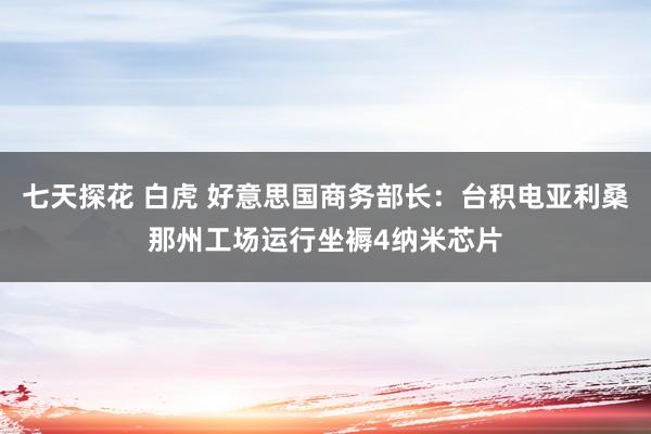 七天探花 白虎 好意思国商务部长：台积电亚利桑那州工场运行坐褥4纳米芯片