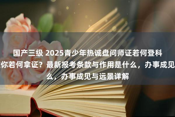 国产三级 2025青少年热诚盘问师证若何登科？手把手教你若何拿证？最新报考条款与作用是什么，办事成见与远景详解