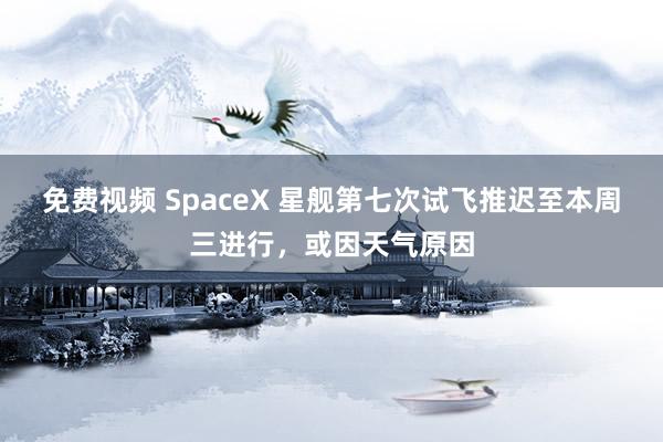 免费视频 SpaceX 星舰第七次试飞推迟至本周三进行，或因天气原因