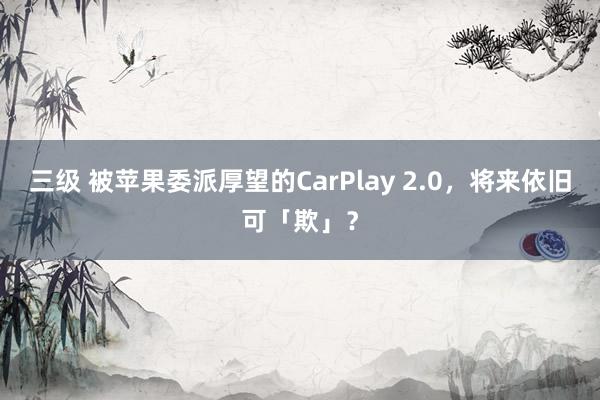 三级 被苹果委派厚望的CarPlay 2.0，将来依旧可「欺」？